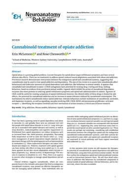 Cannabinoid Treatment of Opiate Addiction