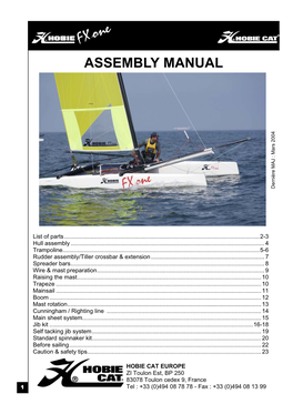 ASSEMBLY MANUAL Dernière MAJ : 2004 Mars Dernière