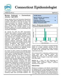 Mumps Outbreak — Connecticut, in This Issue