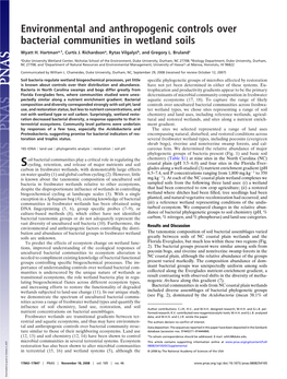 Environmental and Anthropogenic Controls Over Bacterial Communities in Wetland Soils