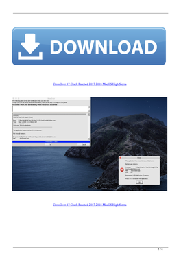Crossover 17 Crack Patched 2017 2018 Macos High Sierra