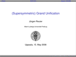 (Supersymmetric) Grand Unification