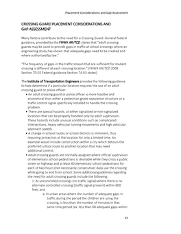 Crossing Guard Placement Considerations and Gap Assessment