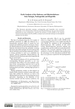 Facile Synthesis of the Chalcones and Dihydrochalcones from Naringin, Neohesperidin and Hesperidin