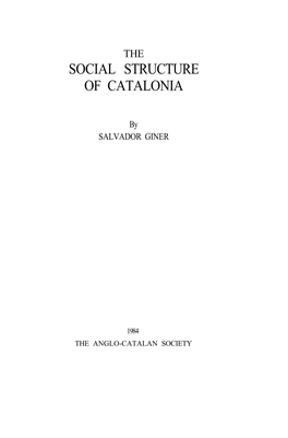Social Structure of Catalonia