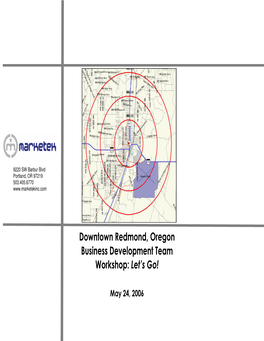 Downtown Redmond, Oregon Business Development Team Workshop: Let’S Go!