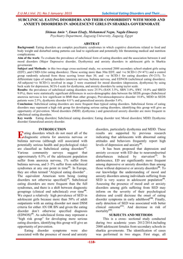 2015 Subclinical Eating Disorders and Their……