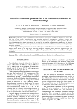 Study of Geothermal Field in the Sarandoporos- Konitsas Through Elctrical Methods