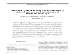 Trichodesmium Spp., the Gldglu Ratio Closely Approximated the Glnlakg Ratio Over the Die1 Cycle