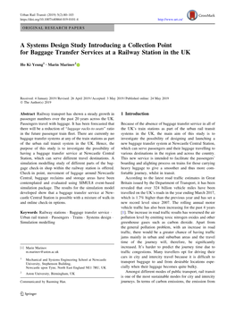 A Systems Design Study Introducing a Collection Point for Baggage Transfer Services at a Railway Station in the UK