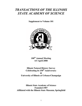 Transactions of the Illinois State Academy of Science