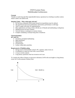 CS252 Lecture Notes Multithreaded Architectures