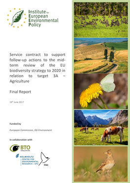 Term Review of the EU Biodiversity Strategy to 2020 in Relation to Target 3A – Agriculture