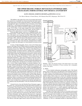 The Upper Triassic (Norian: Revueltian) Snyder Quarry, Chama Basin, North-Central New Mexico: an Overview