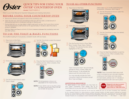 Quick Tips for Using Your Oster® Countertop Oven