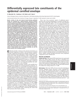 Differentially Expressed Late Constituents of the Epidermal Cornified Envelope