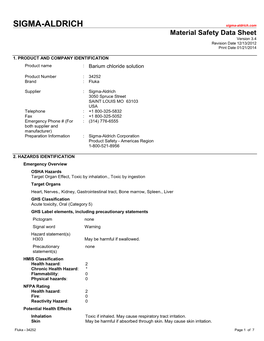 Barium Chloride Solution