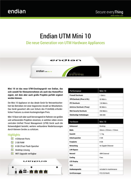 Endian UTM Mini 10 Die Neue Generation Von UTM Hardware Appliances