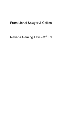 Nevada Gaming History