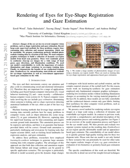 Rendering of Eyes for Eye-Shape Registration and Gaze Estimation