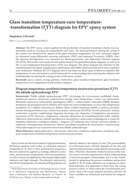 Transformation (T TT) Diagram for EPY® Epoxy System