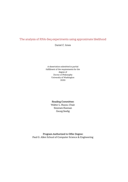 The Analysis of RNA-Seq Experiments Using Approximate Likelihood