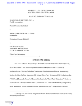 Although FSC and Frasier Bring This Motion to Dismiss Count Seven, Count Seven Is Only Brought Against Frasier