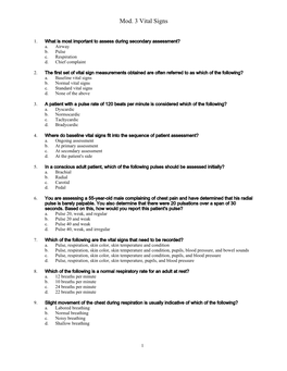 Mod. 3 Vital Signs