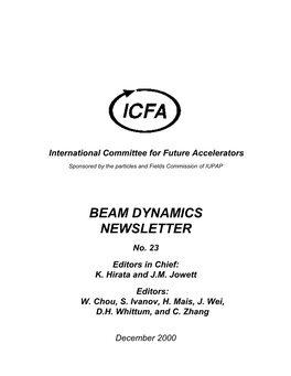 BEAM DYNAMICS NEWSLETTER No