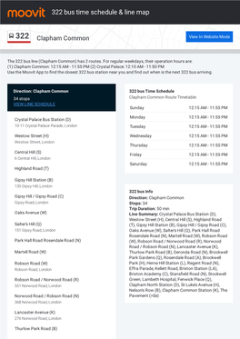 322 Bus Time Schedule & Line Route