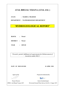 'Hydrogeological Report'