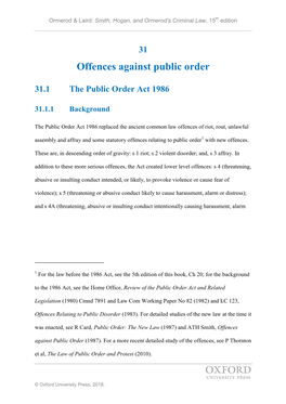 Offences Against Public Order