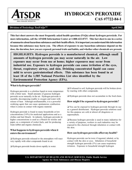 Hydrogen Peroxide Cas #7722-84-1