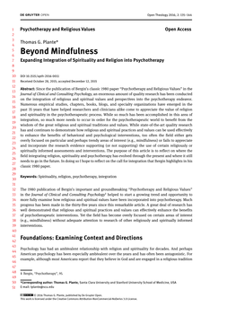 Beyond Mindfulness