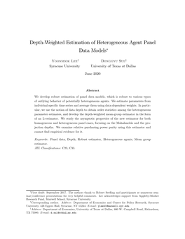 Depth-Weighted Estimation of Heterogeneous Agent Panel Data