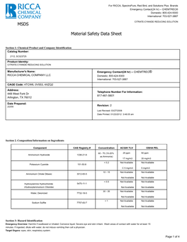 MSDS Material Safety Data Sheet