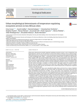 Urban Morphological Determinants of Temperature Regulating Ecosystem Services in Two African Cities