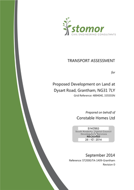 TRANSPORT ASSESSMENT Proposed Development on Land At