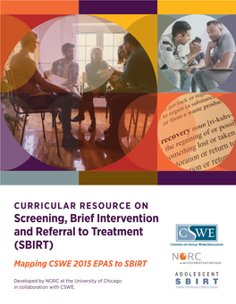 SBIRT) Mapping CSWE 2015 EPAS to SBIRT