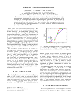 Parity and Predictability of Competitions