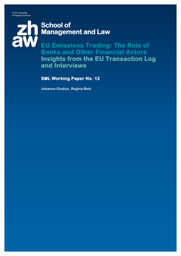 EU Emissions Trading the Role Of