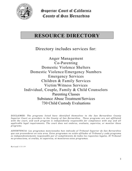 Resource Directory