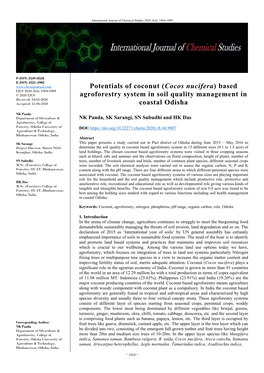 Potentials of Coconut (Cocos Nucifera) Based Agroforestry System in Soil