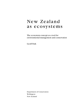 New Zealand As Ecosystems