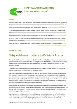 Why Evidence Matters to Dr Mark Porter