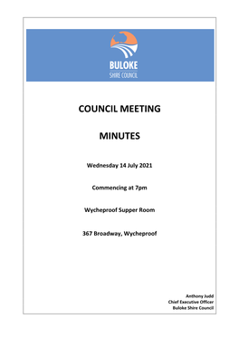 14 July 2021 Council Meeting