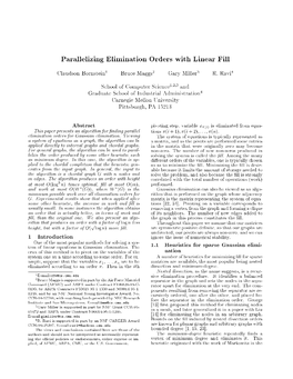 Parallel Gaussian Elimination with Linear Fill