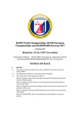 RS500 World Championships, RS100 European Championships and RS200/RS400 Eurocup 2017