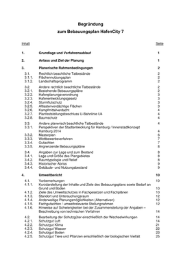 Begründung Zum Bebauungsplan Hafencity 7