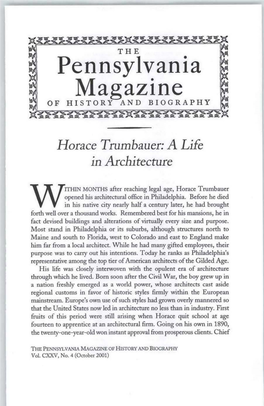 Horace Trumbauer: a Life in Architecture